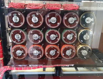 A picture of part of the Bombe at Bletchley Park